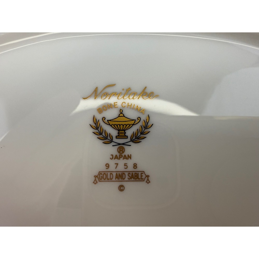 Noritake Gold and Sable 9758 Bone China Oval Serving Platter Black Gold Japan - Picture 3 of 7